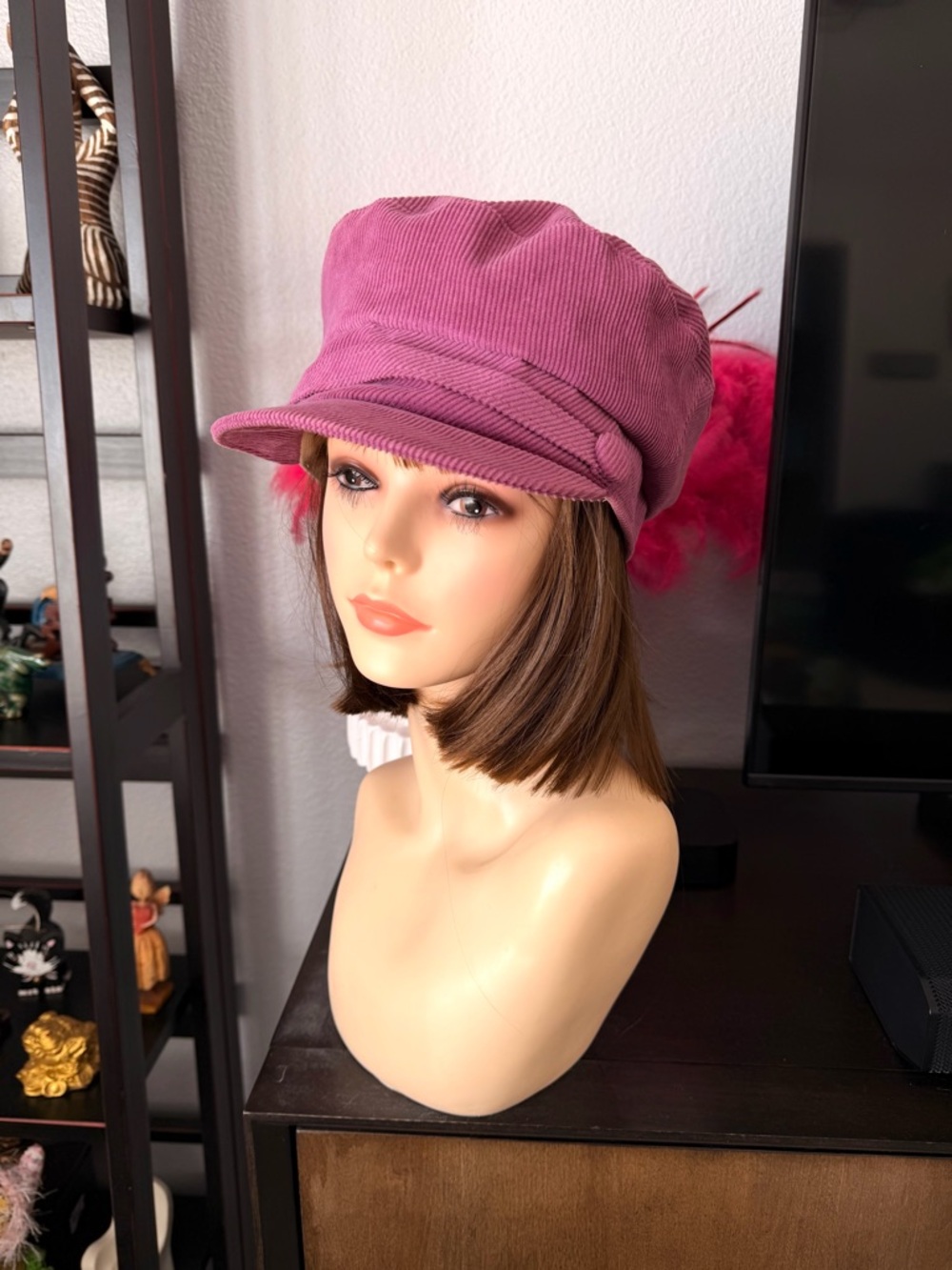 Nordstrom Purple Corduroy Baker Boy Cap